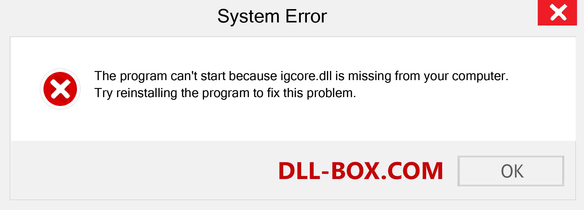  igcore.dll file is missing?. Download for Windows 7, 8, 10 - Fix  igcore dll Missing Error on Windows, photos, images