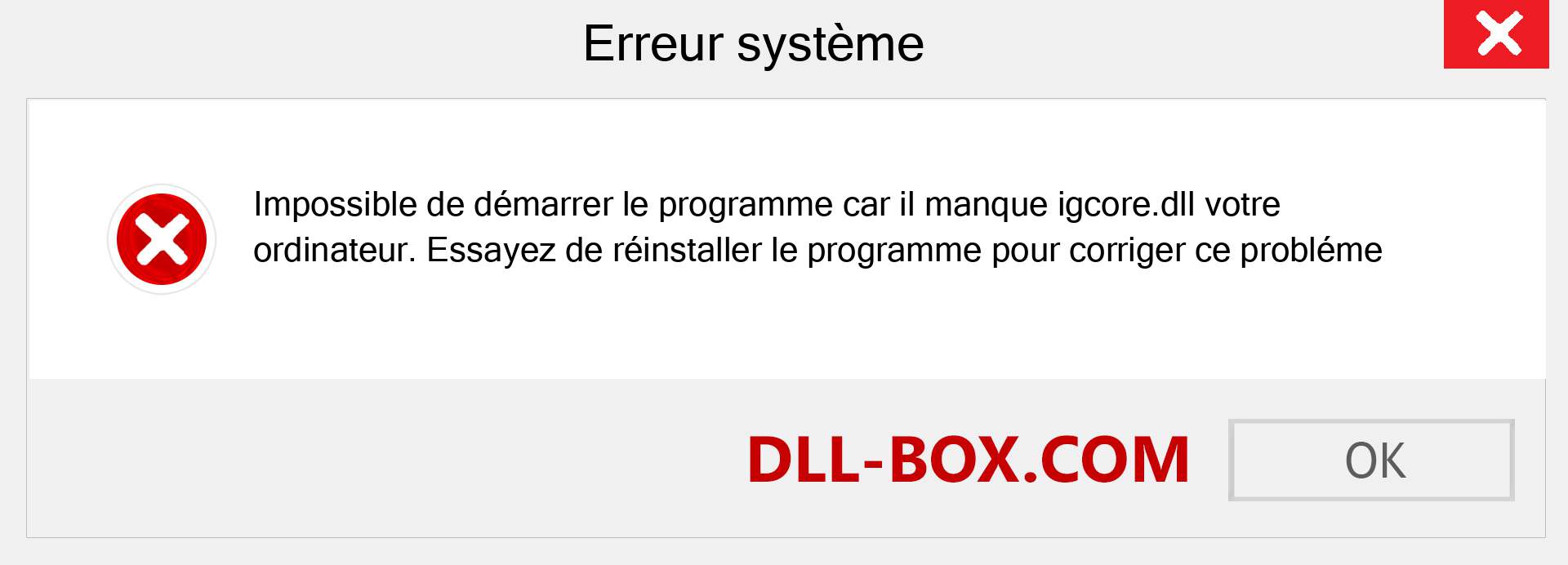 Le fichier igcore.dll est manquant ?. Télécharger pour Windows 7, 8, 10 - Correction de l'erreur manquante igcore dll sur Windows, photos, images